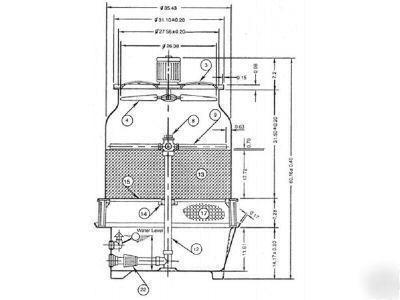 New t-210 frp cooling tower, 7.5 cti/t, , w/warranty
