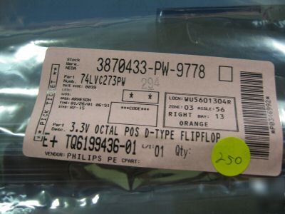 250PCS p/n 74LVC273PW ; 3.3V octal pos d-type flipflop