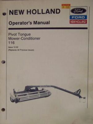 New holland 116 haybine mower conditioner owners manual