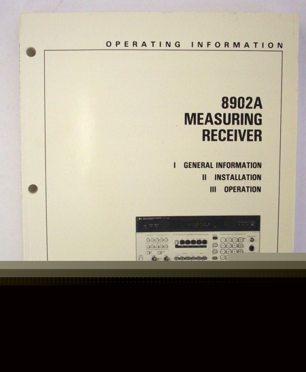 Hp 8902A measuring receiver prelim op manual - $5 ship 