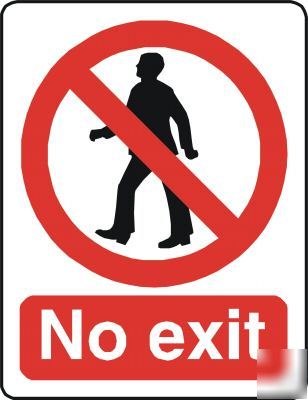 Large metal safety sign no exit 1428