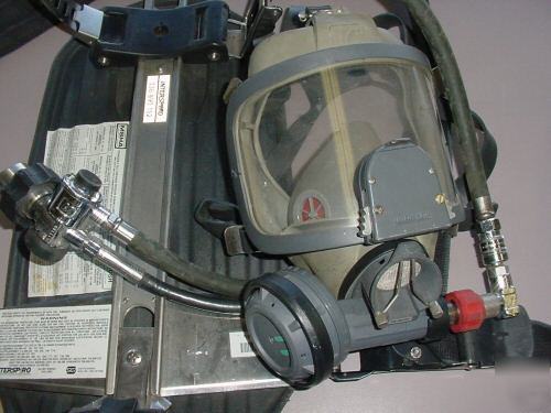 Interspiro air pack regulator face mask fireman mine