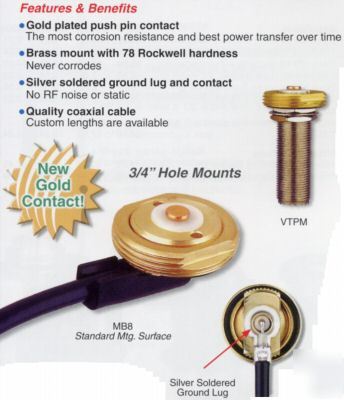 Antenex quarterwave antennas 450-470 mhz chrome #QW450
