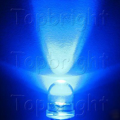 New 50 pcs 10MM 40Â° 5-chips blue led 100MA 130,000MCD 