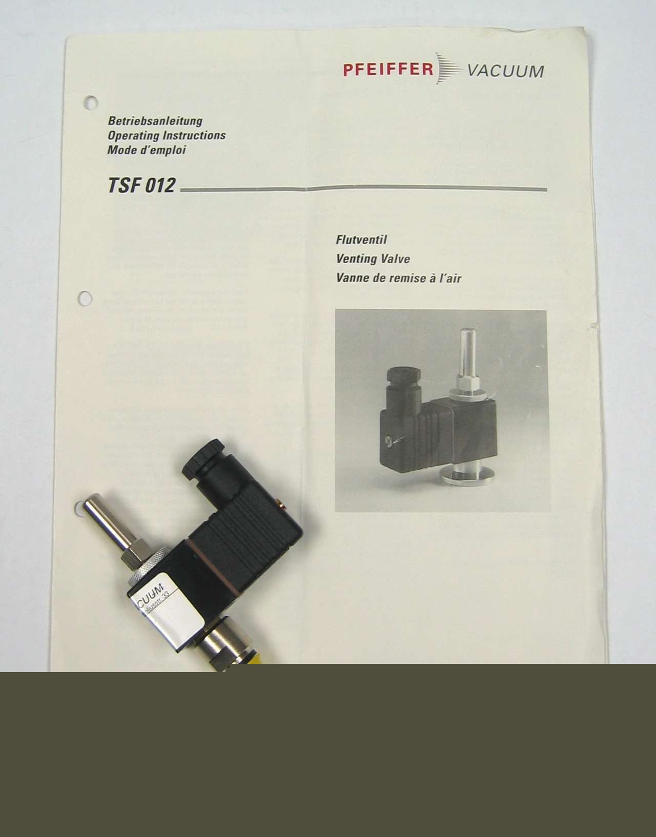 Pfeiffer balzers tsf 012 TSF012 turbo pump vent valve